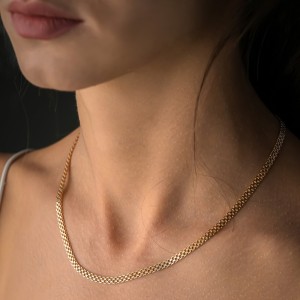 Lantisor argint placat cu aur galben 4,5 mm x 45 cm DiAmanti BISMARK-3F-Gold-45cm-SL (Argint 925‰ 10 g.)